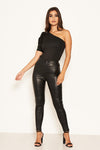 Black Sparkle One Sleeve Bodysuit