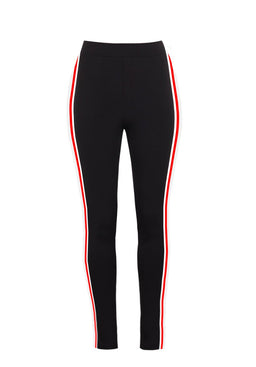 Black Stripe Detail Jersey Leggings