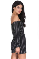 Black Striped Playsuit