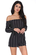 Black Striped Playsuit