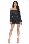 Black Striped Playsuit