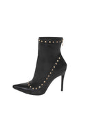 Black Studded Stiletto Heel Boots