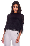 Black Tassel Top