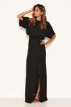 Black Tie Waist Maxi Dress