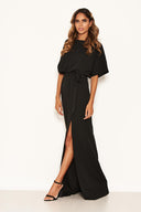 Black Tie Waist Maxi Dress