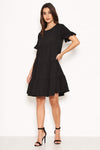 Black Tiered Frill Dress