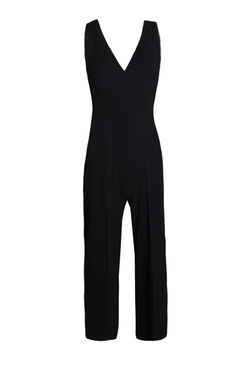 Black V Neck Jumpsuit