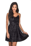 Black Velvet Skater Dress