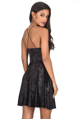 Black Velvet Skater Dress