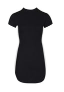 Black Mini Dress With White Panel Detail