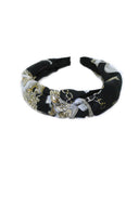 Black Chain Print Knot Headband