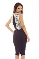 Contrast Crochet Top Bodycon Dress