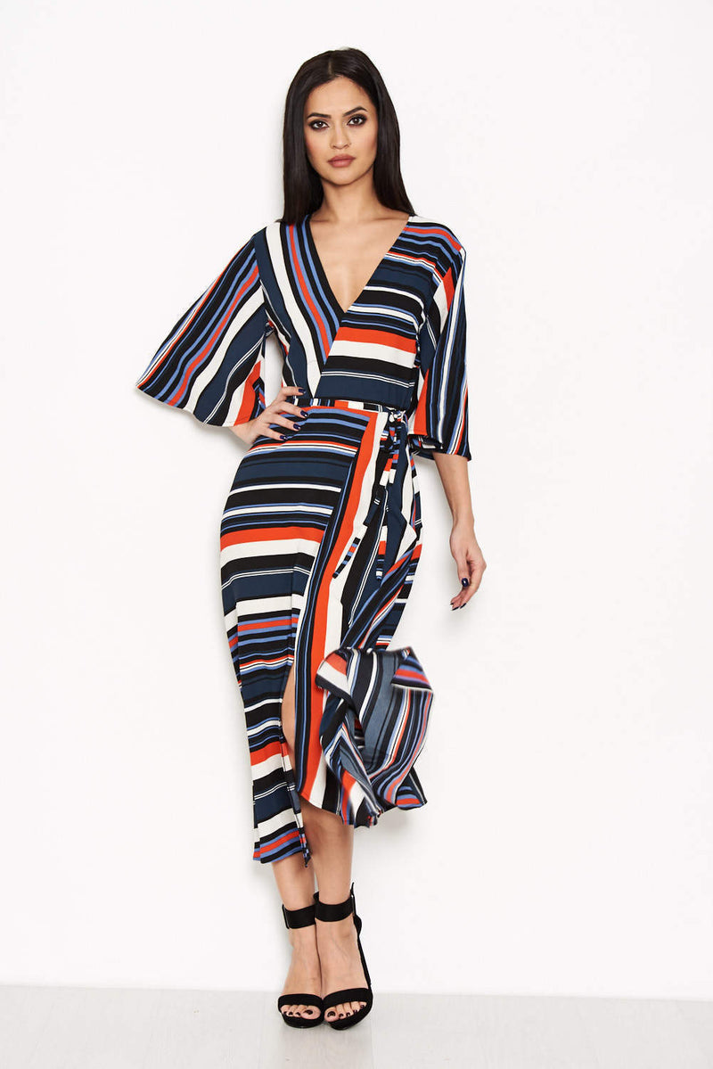 Block Colour Stripe Maxi Dress