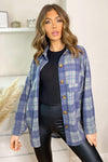 Blue Checked Oversized Shirt