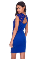 Blue Crochet Detail Mini Dress