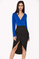 Blue Long Sleeve 2 in 1 Dress