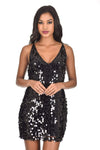 Black Sequin Swing Dress