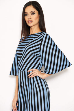 Blue Stripe Culotte Jumpsuit