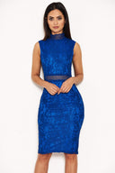 Blue Lace Midi Dress