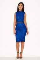 Blue Lace Midi Dress