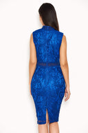 Blue Lace Midi Dress