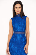 Blue Lace Midi Dress