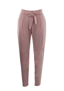 Blush Cropped Tie Belt Trousers