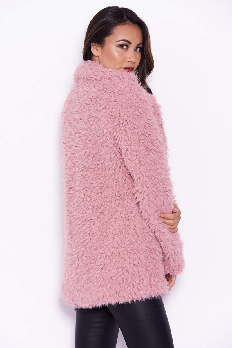 Pink Faux Fur Coat