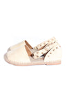 Cream Faux Suede Studded Espadrille