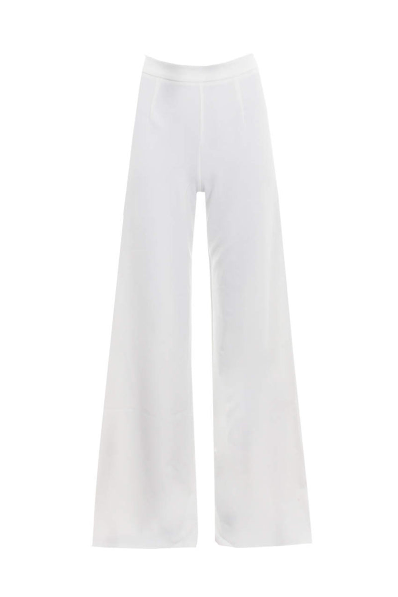 Cream Flared High Waisted Trousers