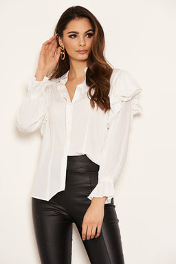 Cream Frill Detail Shirt