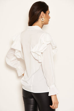 Cream Frill Detail Shirt