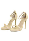 Cream Suede Barely There Heels