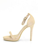 Cream Suede Barely There Heels