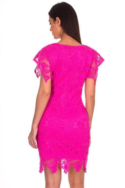 Cerise Crochet Midi Dress