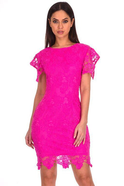 Cerise Crochet Midi Dress