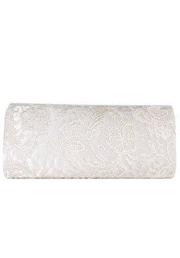Champagne Crochet Detail Clutch Bag