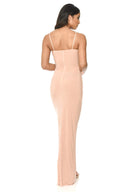 Champagne Strappy Floor Length Dress