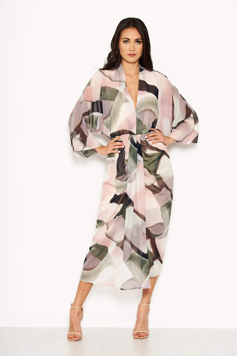 Chiffon Long Sleeved Maxi Dress