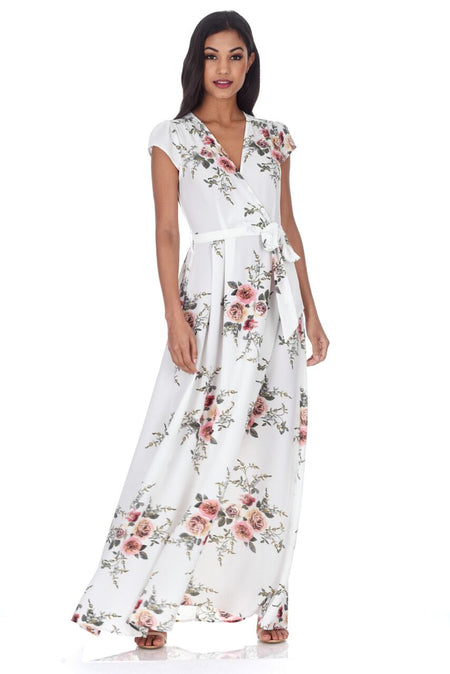 Cream Floral Maxi Dress