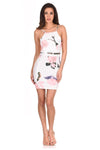 Cream Floral Crochet Detailing Mini Dress