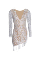 Cream Lace Sleeved Bodycon Dress