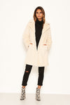 Cream Long Faux Fur Coat