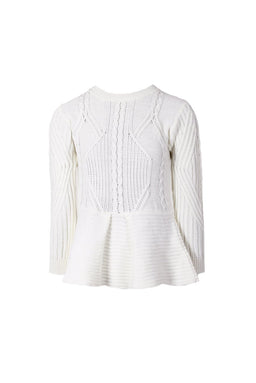 Cream Peplum Knitted Jumper