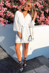 Cream Tie Front Day Dress