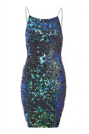Coloured Sequin Covered Bodycon Dress