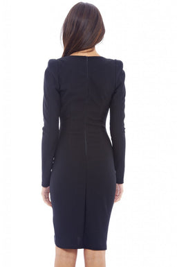 Wrap Front Long Sleeved Dress