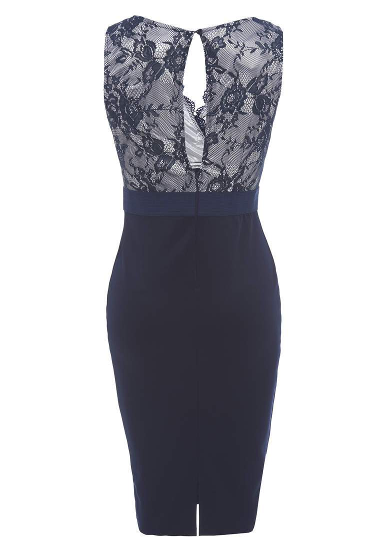 Lace Wrap Contrast Bodycon Dress