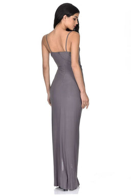 Pewter Slinky Maxi Dress