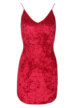 Red Crushed Velvet dress
